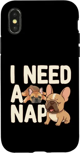 Vista 5 de I Need a Nap Funny French Bulldog Mom Life Tired Parent Case for iPhone 16