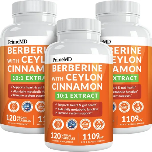 Vista 12 de Suplemento de berberina 21 en 1 con cápsulas de canela de Ceilán, dihidroberberina con cromo, melón amargo y extracto de té verde, berberina