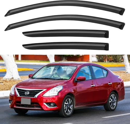 Vista 24 de YQAUTEC - Viseras para ventana, protectores contra la lluvia, compatibles con Subaru WRX 2015-2021, deflectores de viento para ventanas, viseras