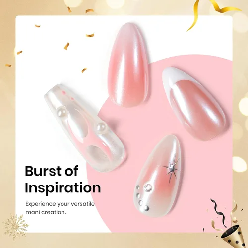 Vista 6 de Beetles Polvo de Uñas Cromado Blanco para Uñas de Gel, Polvo de Uñas Cromado Perlas, Polvo de Uñas con Efecto Espejo, Polvo de Uñas de Gel
