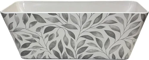 Vista 10 de Maceta de bambú con riego automático de 16 pulgadas, maceta rectangular ecológica para interiores y exteriores, maceta de bambú sostenible con Negro