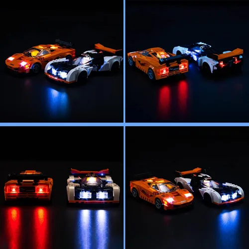 Vista 2 de VONADO Kit de luz LED compatible con Lego Speed Champions Sets 76918, iluminación de bricolaje compatible con Lego McLaren Solus GT