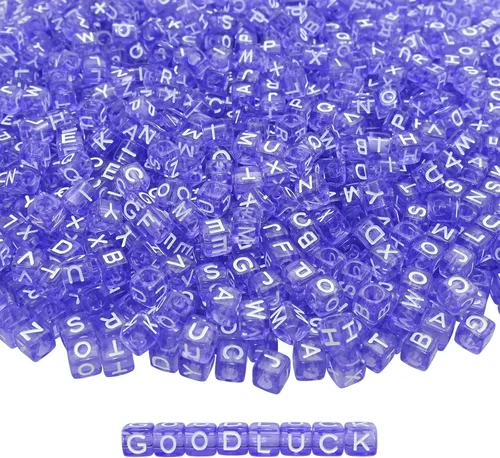 Vista 15 de Looconi 800 cuentas de letras negras cuadradas de 0.236 in de acrílico para hacer joyas DIY collar pulsera