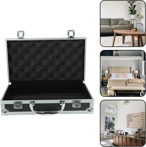 Vista 5 de Cabilock Caja de aluminio con cerradura Caja de aluminio Caja de caja rígida portátil Caja de maletín de metal Cerradura segura