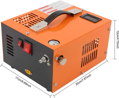 Vista 2 de Compresor de aire PCP, compresor de pistola de aire PCP portátil de 300 W con pantalla LED, bomba de compresor de tanque de paintball/buceo, máx.