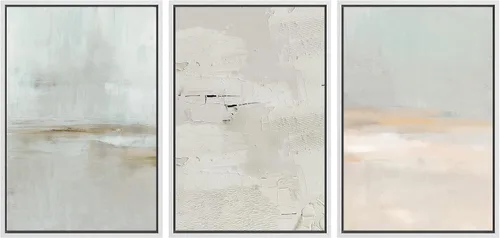 Vista 57 de SIGNWIN Lienzo enmarcado para pared, juego de arte abstracto de serenidad costera, ilustraciones abstractas junto al mar, arte moderno, decorativo