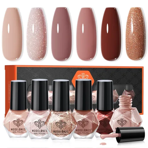 Vista 15 de modelones Esmalte de uñas, capa base 3 en uno, 0.5 onzas líquidas, fortalecedor de uñas transparente, secado rápido, larga duración, brillo