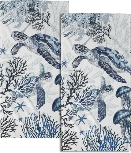 Vista 25 de Giwawa Toallas de mano en blanco y negro – Juego de 2 toallas de baño decorativas para baño, cocina, gimnasio, 14 x 28 pulgadas