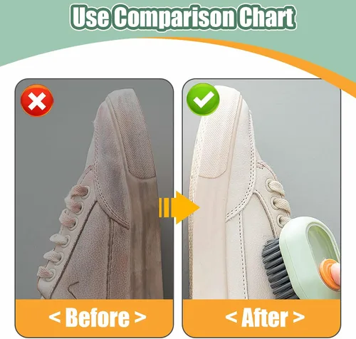Vista 5 de Cepillo de limpieza de piel suave, cepillo de limpieza multifuncional con dispensador de jabón, cepillo multifuncional para zapatos líquidos, 2