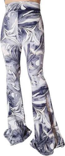 Vista 16 de ShopMyTrend - Pantalones de yoga largos con piernas anchas y acampanadas estilo palazzo, con cintura alta, para mujer