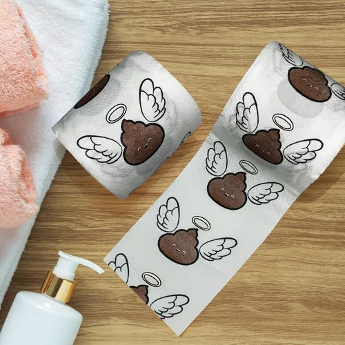 Vista 5 de Poop - Decoraciones de feliz cumpleaños para mujeres, hombres, ella, él, 3 capas, 150 hojas, rollo de papel higiénico novedoso, papel higiénico