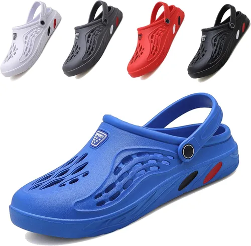 Vista 18 de CYian Zuecos clásicos para hombre y mujer, ligeros, sin cordones, pantuflas de playa, zuecos de jardín