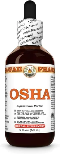 Vista 2 de Extracto líquido OSHA, tintura de OSHA (Ligusticum porteri), suplemento herbario, Hawaii Pharm, fabricado en EE. UU., 2 x 2 onzas líquidas