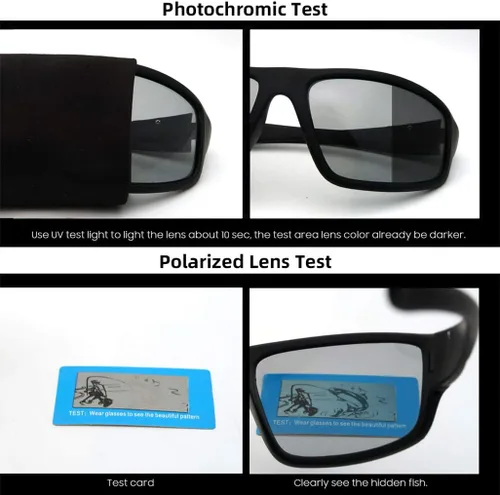 Vista 3 de Photochromic Polarized Sports Sunglasses for Men Women UV Protection Safety Outdoor Cycling Driving Fishing Glasses