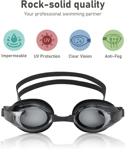 Vista 2 de AUTOR Gafas de natación de visión corta, gafas de natación, gafas de natación de corta visión para hombres, mujeres, adultos y jóvenes