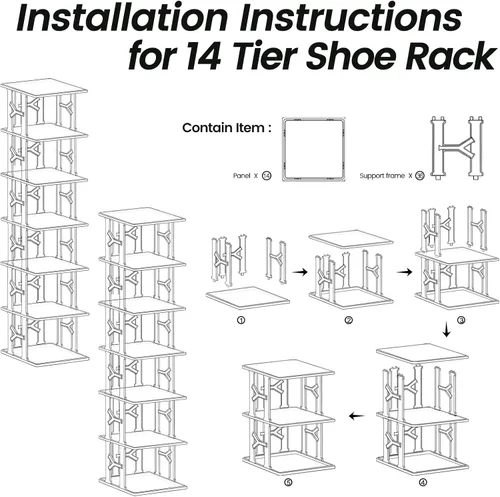 Vista 7 de KALYLOC Almacenamiento de zapatos para armario, organizador vertical de zapatos de plástico, estantes pequeños para zapatos de pie para entrada