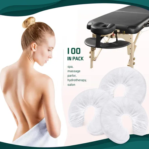 Vista 3 de Noverlife 100 fundas desechables ajustables para la cara, no tejidas, ultra suaves, fundas para reposacabezas para mesas de masaje y sillas