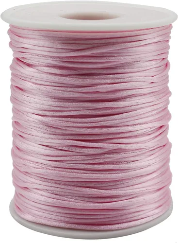 Vista 12 de Cordón de nailon negro de satén de 0.039 in x 109 yardas, cordón de seda satinada para pulseras, collares, fabricación de joyas, nudos chinos