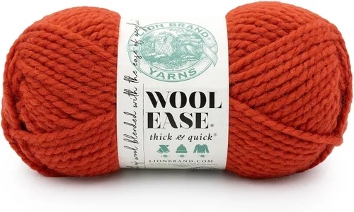 Vista 158 de Lion Brand Yarn - Ovillo de lana Wool-Ease Thick & Quick color fuerza aérea Super Bulky Wool Acrylic Blend Fiber for Soft Hats, Sweaters, Chunky