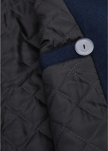 Vista 5 de Lisskolo Abrigo de lana para hombre, mezcla de lana, doble botonadura, cuello con muescas, abrigo de lana cálido, chaquetas de invierno
