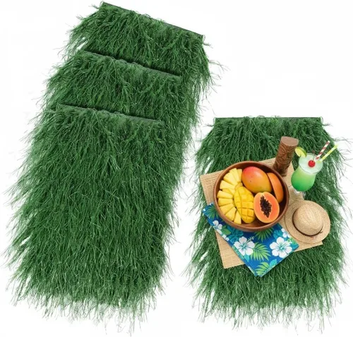 Vista 13 de XLX TURF Manteles Individuales Cuadrados Verdes de Césped Artificial para Centro de Mesa de Fiesta con Tema de Golf, Decoración de Primavera
