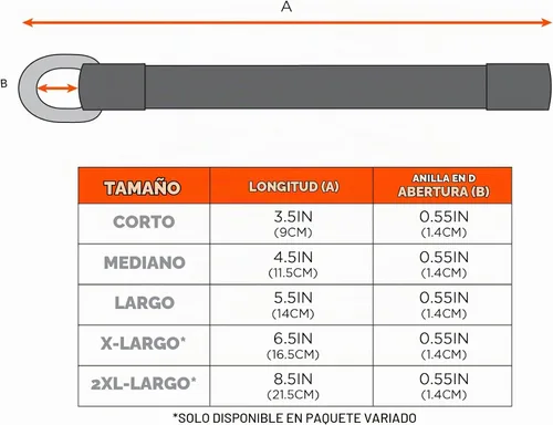 Vista 7 de Ergodyne Squids 3700 - Accesorios de cola para herramientas de red, paquete de 6, 2 libras, longitud media 4.5, naranja