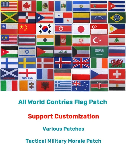 Vista 8 de 2 parches de bandera de México de AliPlus bordados tácticos militares con gancho y bucle