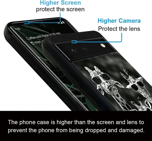 Vista 5 de CARLOCA Funda compatible con Google Pixel 6, diseño gráfico de moda a prueba de golpes, protección antiarañazos y caídas, Google Pixel 6 en blanco