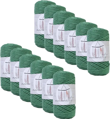 Vista 104 de Makromecity, Cordón de macramé de un solo hilo de 3 mm x 100 yardas (300 pies) de 3 mm de cordón de algodón azul bebé para arte y manualidades