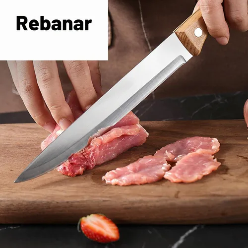 Vista 6 de Cuchillo de pelar para fruta y vegetales, cuchillo de cocina para cortar carne y rebanar, hoja de acero inoxidable ultra afilada, mango ergonómico