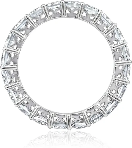 Vista 2 de Tienda Collection Sterling Silver Princess Cut All-Around Band Ring made with Infinite Elements Cubic Zirconia