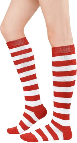 Vista 2 de American Trends Striped Knee High Socks for Women Thigh High Socks Long Leg Warmers