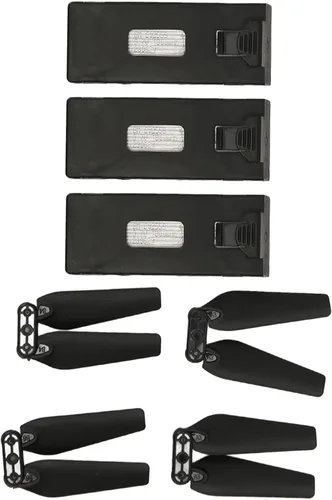 Vista 9 de Batería para dron, 3 unidades, 3.7 V, 1800 mAh con 4 cuchillas de hélice, accesorios de mini hélices, batería de dron con cuchillas para E88 E88PRO