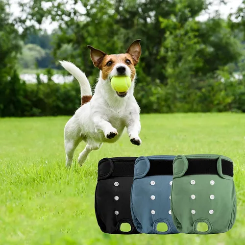 Vista 7 de Pañales Reutilizables para Perras Hembras Paquete de 3, Pañal Lavable para Perritas, Pañal para Perros Altamente Absorbente, Pañales Ajustables a