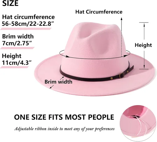 Vista 26 de Lisianthus - Sombrero con cinta con hebilla de ajuste, para mujer, modelo Fedora