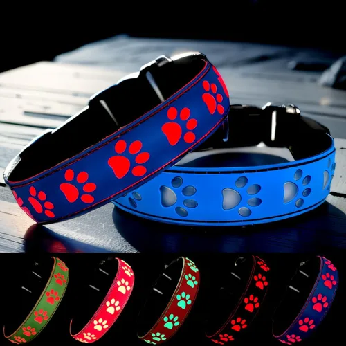 Vista 10 de Collar LED para perro, 15 modos de luz, USB-C recargable, silicona ajustable, varios colores (negro, S (7.87-11.8 pulgadas)