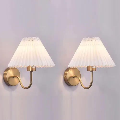 Vista 5 de Farol nórdico de pared para interiores, elegante aplique de pared de noche con pantalla de lino para dormitorio y sala de estar