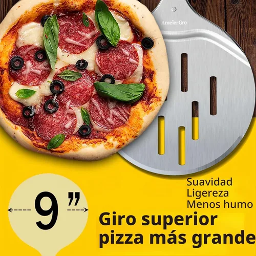 Vista 5 de Pizza Peel & Turner, espátula para pizza de 9 pulgadas con mango extensible (26-36 pulgadas de longitud)