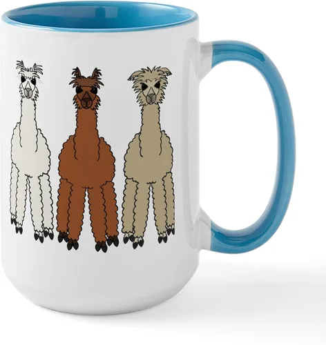 Vista 7 de CafePress Alpaca (No Text) Large Mug 15 oz (444 ml) Ceramic Coffee Mug