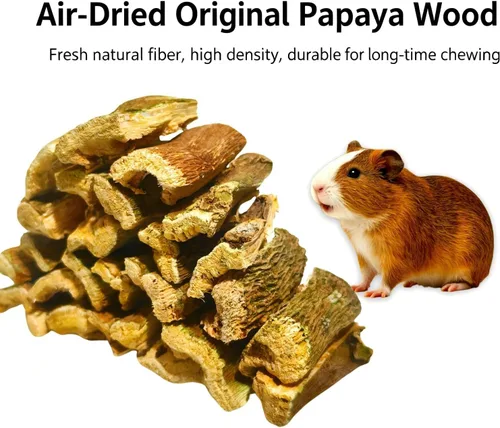 Vista 7 de Rabbit Chew Toys,Natural Papaya Chew Sticks for Chinchilla Bunny