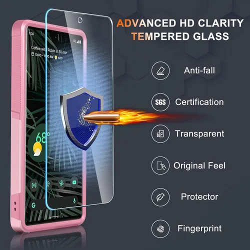 Vista 7 de Funda para Google Pixel 7A, Funda Protectora de Teléfono de Cuerpo Completo Resistente de Trabajo Pesado Robusta a Prueba de Golpes con Correa