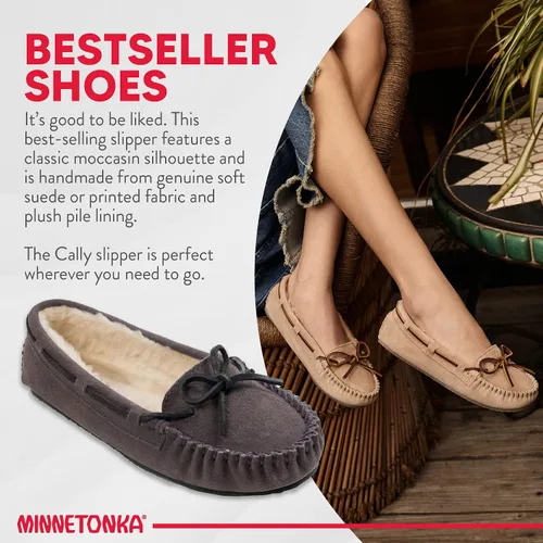 Vista 3 de Minnetonka - Pantuflas Cally de pelo sintético para mujer