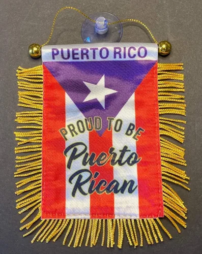 Vista 6 de Banderas de Puerto Rico para accesorios de coches pegatinas pegatinas Puerto Rico de calidad hecha banderas para autos pequeña mini Banner colgante