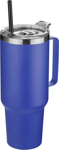 Vista 8 de Hasle Outfitters - Vaso de acero inoxidable de 40 onzas con asa, juego de vasos térmicos aislados al vacío, taza de viaje reutilizable de doble