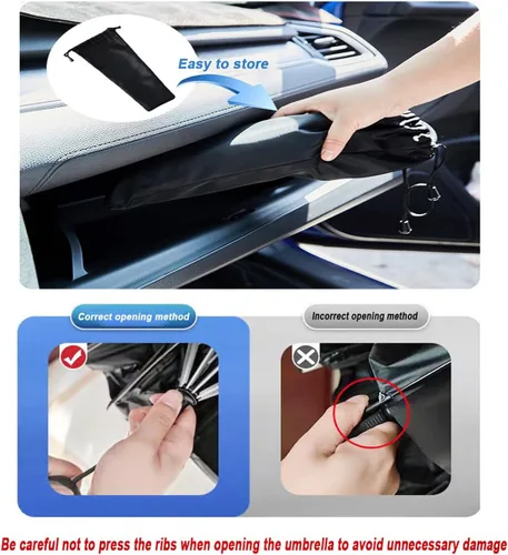Vista 7 de Car Sun Shield Umbrella for Honda CR-V Hybrid 2023 2024 2025, Lightweight Folds Flat No Bulk with Pull String Handle Car Sunshade,S (125 * 65 cm)