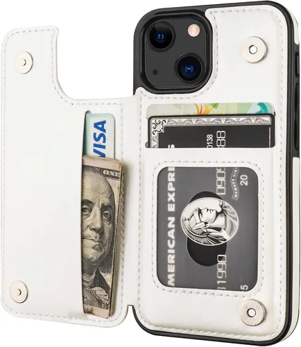 Vista 13 de ONETOP - Funda tipo cartera para iPhone 13 Mini con tarjetero, color negro Kickstand,ID/Cash Holder,Case Wallet with Card Slots,Double Magnetic