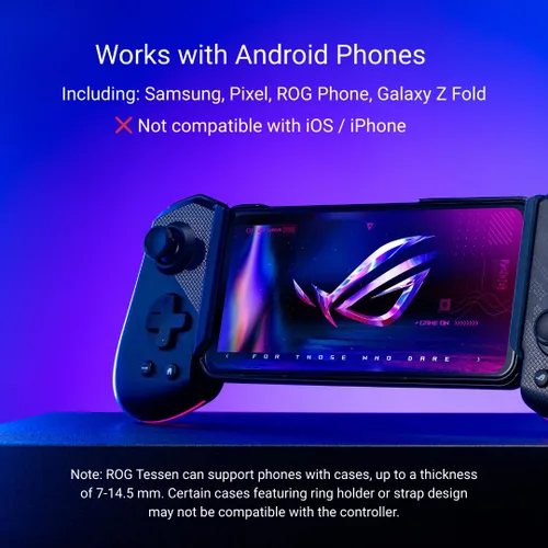 Vista 4 de ASUS ROG Tessen Mobile Gaming Controller – Android Phones ONLY, Foldable, Compact, Wired USB-C, Programmable, Fast Charging, RGB – for Call of Duty