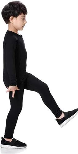 Vista 2 de Camiseta y pantalones de compresión de fútbol para niños y jóvenes, camisas atléticas de manga larga, mallas deportivas de fútbol, conjunto de capa