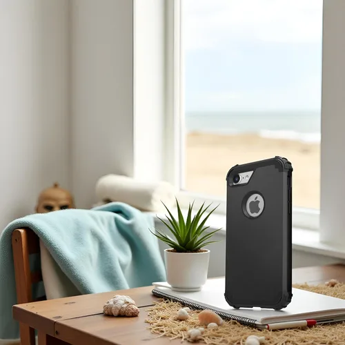Vista 4 de IDweel Funda para iPhone 6S, funda para iPhone 6 con protector de pantalla, 3 en 1, resistente, absorción de impactos, cubierta de policarbonato