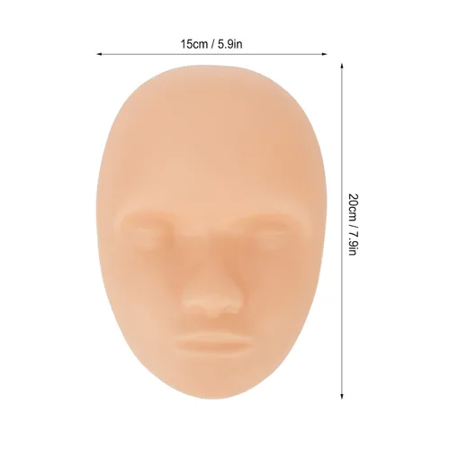 Vista 4 de 10 cabezas de práctica para la piel, cabeza de entrenamiento de maniquí de maquillaje profesional, ajuste universal, silicona suave reutilizable